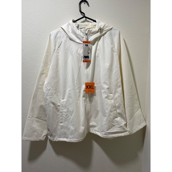 32 Degrees Heat NWT Women's Fleeced Line Hooded Full Zip Softshell Jacket, Cream - Picture 7 of 10